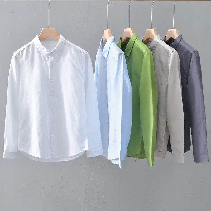 Cotton-Linen Blend Button-Up - Shirt CAAYWORLD