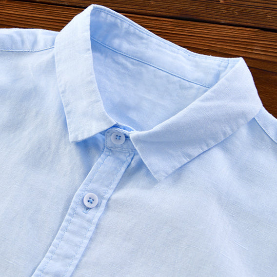 Cotton-Linen Blend Button-Up - Shirt CAAYWORLD
