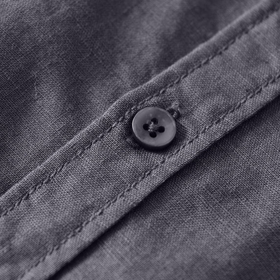 Cotton-Linen Blend Button-Up - Shirt CAAYWORLD