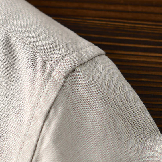 Cotton-Linen Blend Button-Up - Shirt CAAYWORLD