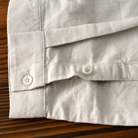 Cotton-Linen Blend Button-Up - Shirt CAAYWORLD