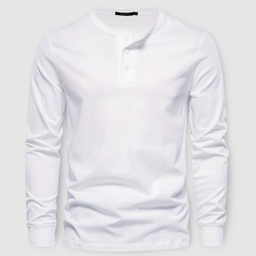 Cotton Long Sleeve Henley - T-Shirt CAAYWORLD MEN