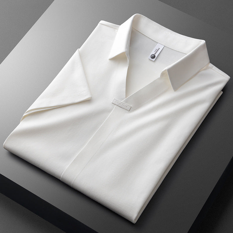 Cotton-Silk Blend Short Sleeve - Polo CAAYWORLD MEN