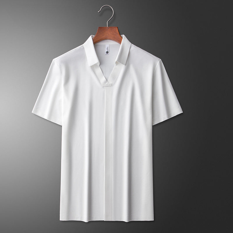 Cotton-Silk Blend Short Sleeve - Polo CAAYWORLD MEN