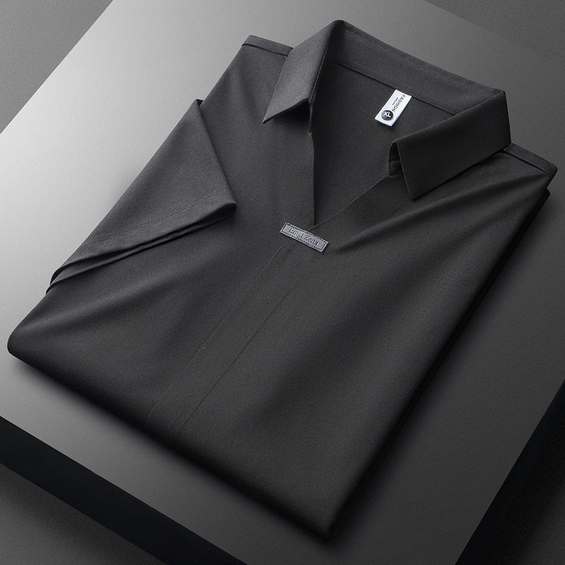 Cotton-Silk Blend Short Sleeve - Polo CAAYWORLD MEN