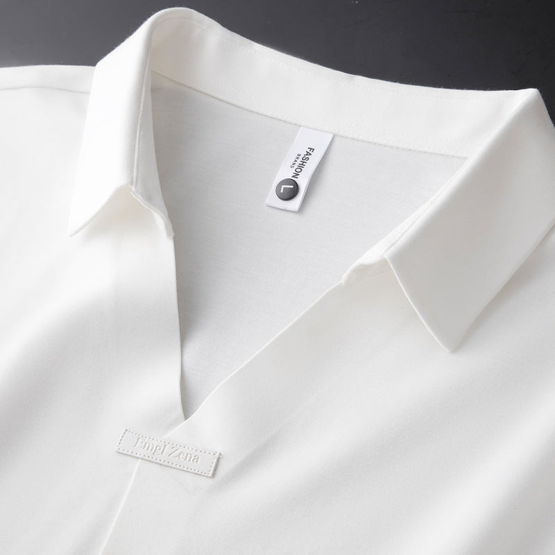 Cotton-Silk Blend Short Sleeve - Polo CAAYWORLD MEN