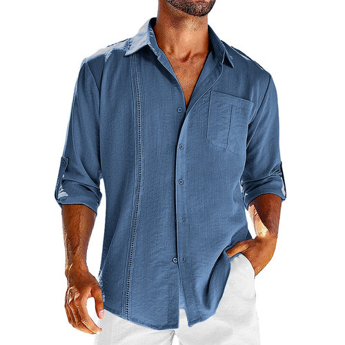 Cuban Collar Linen - Shirt CAAYWORLD