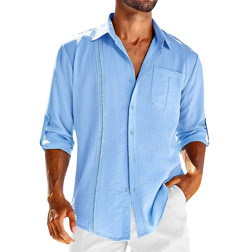 Cuban Collar Linen - Shirt CAAYWORLD