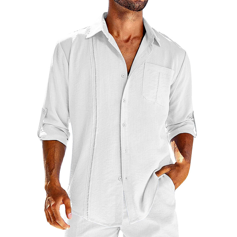 Cuban Collar Linen - Shirt CAAYWORLD