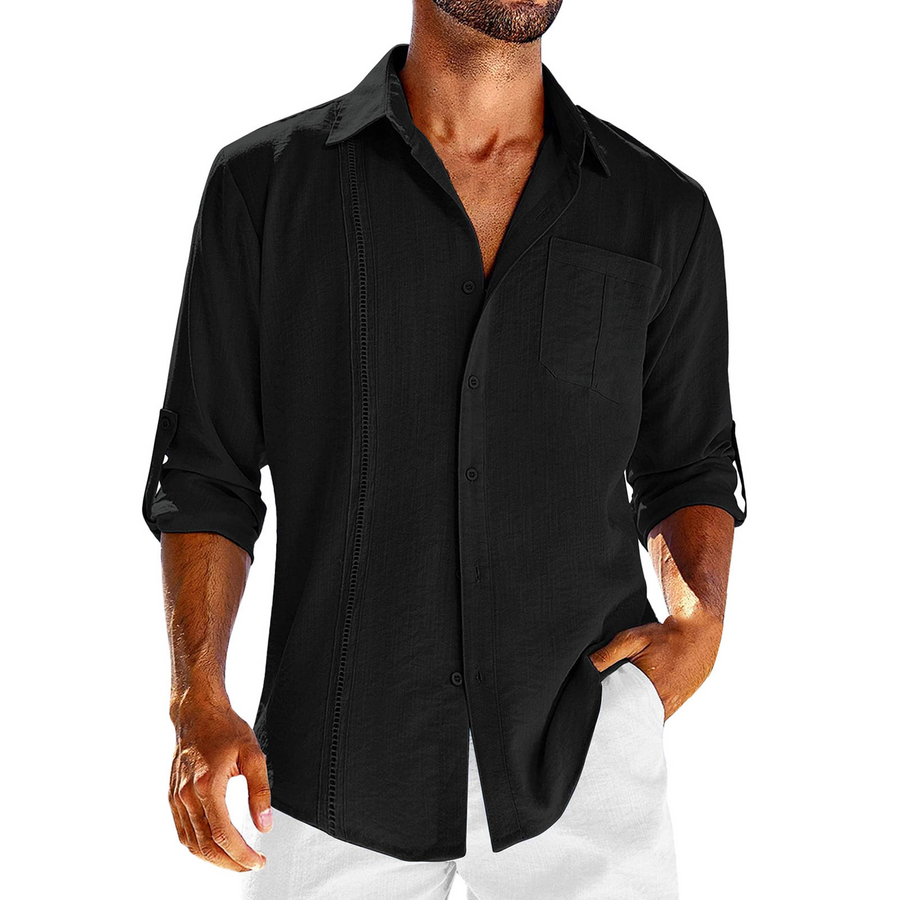 Cuban Collar Linen - Shirt CAAYWORLD