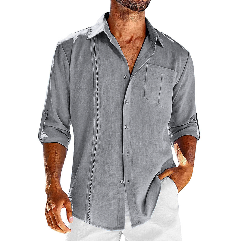 Cuban Collar Linen - Shirt CAAYWORLD