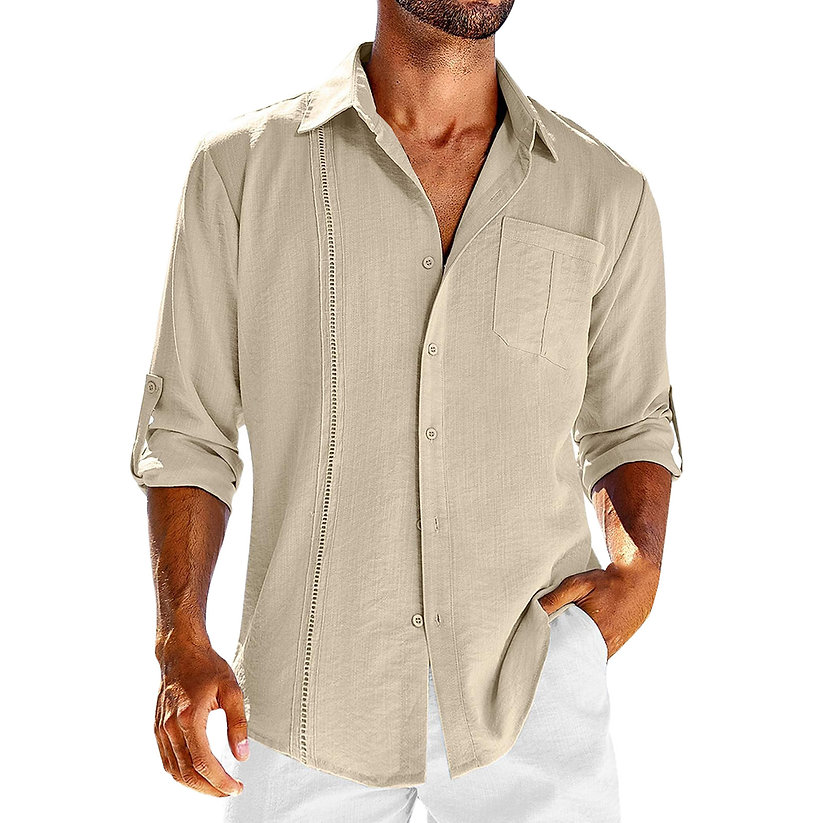 Cuban Collar Linen - Shirt CAAYWORLD