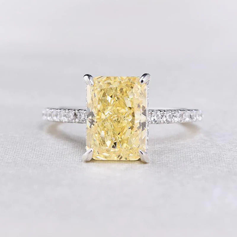 2pcs Yellow Radiant Cut Bridal Sets In Sterling Silver Shineofdiamond