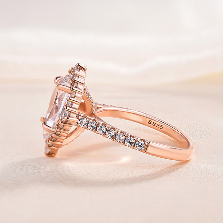 Sale | Rose Golden Tone Pear Cut 4.0 CT. Sterling Silver Bridal Set shineofdiamond