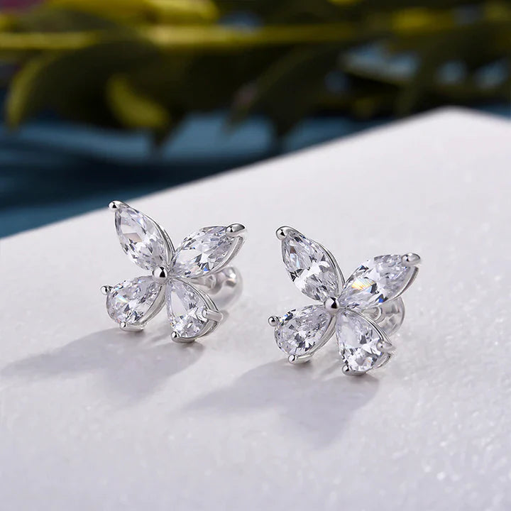Butterfly Design Sterling Silver Stud Earrings Shineofdiamond