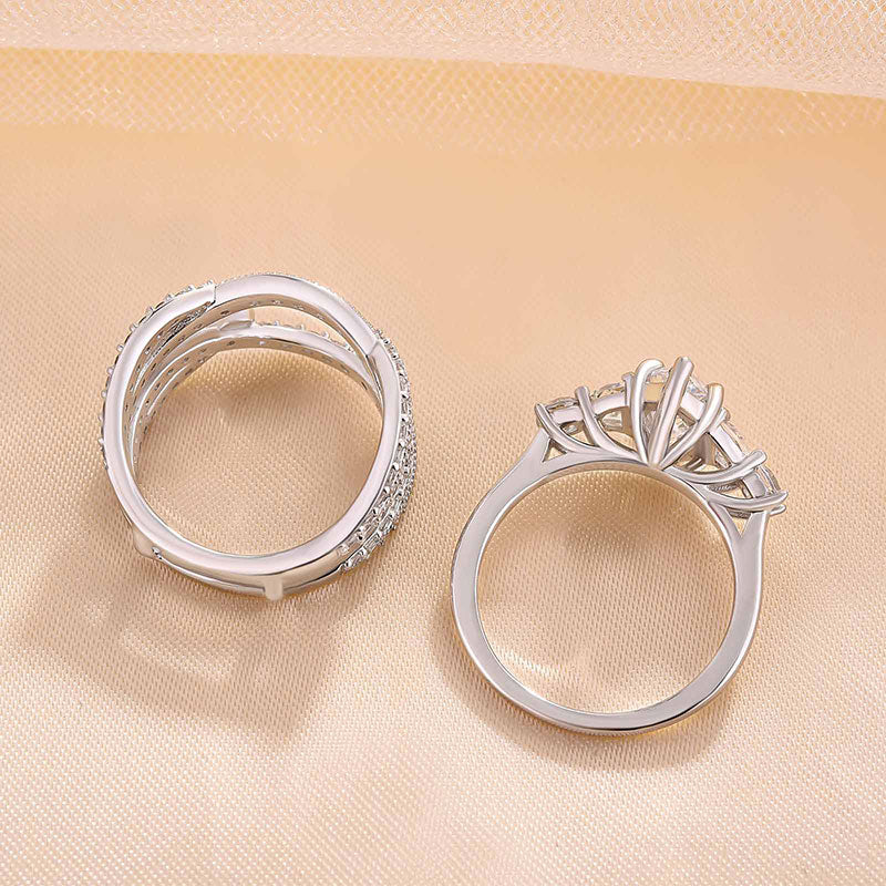 Gorgeous Marquise Cut Insert Bridal Set For Women In Sterling Silver Shineofidamond