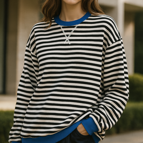 Dahlia - Striped Cotton Sweater CAAYWORLD WOMEN
