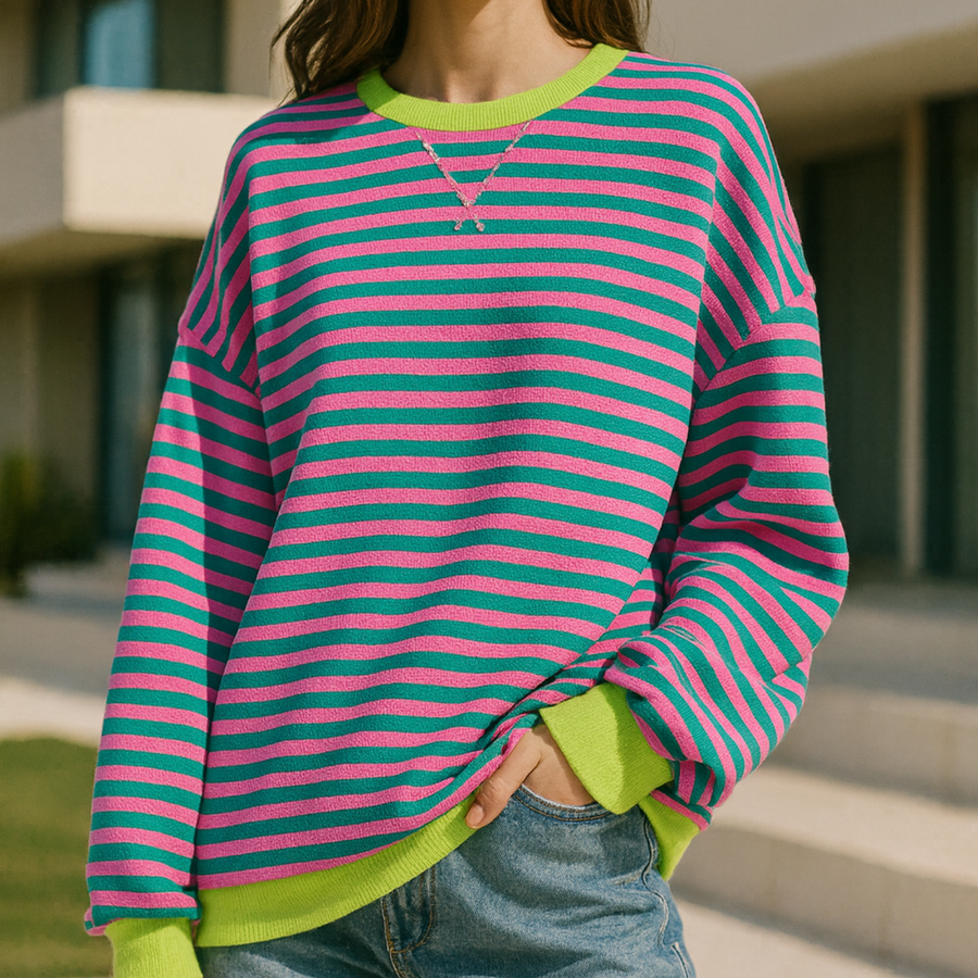 Dahlia - Striped Cotton Sweater CAAYWORLD WOMEN
