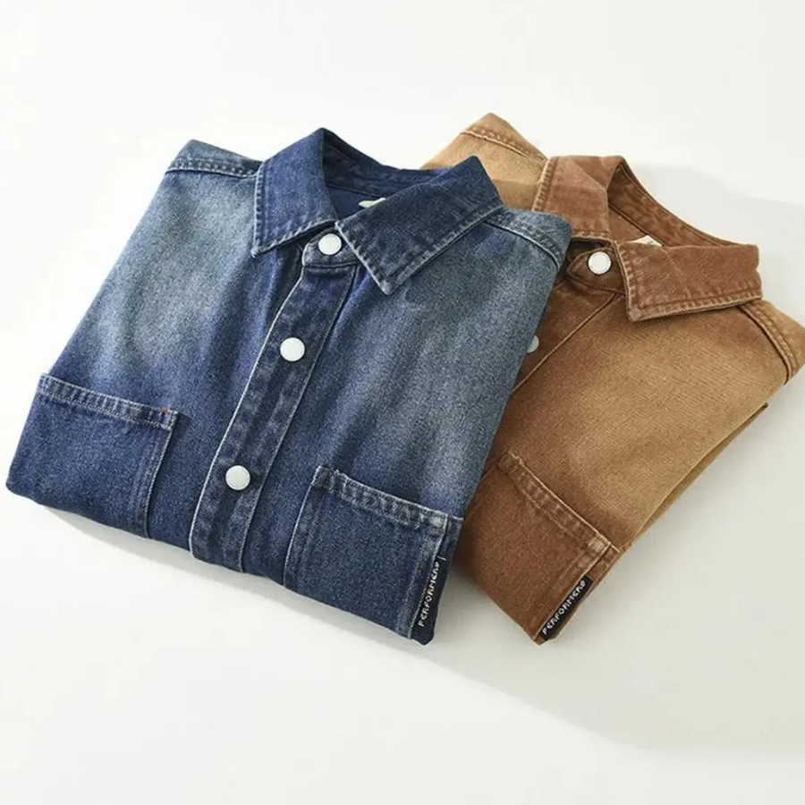 Dallas Blue Denim Button-Up - Shirt CAAYWORLD