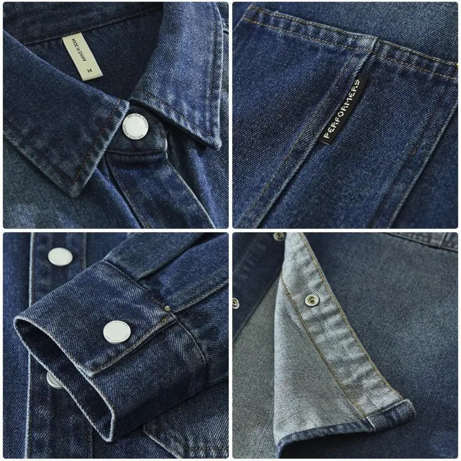 Dallas Blue Denim Button-Up - Shirt CAAYWORLD