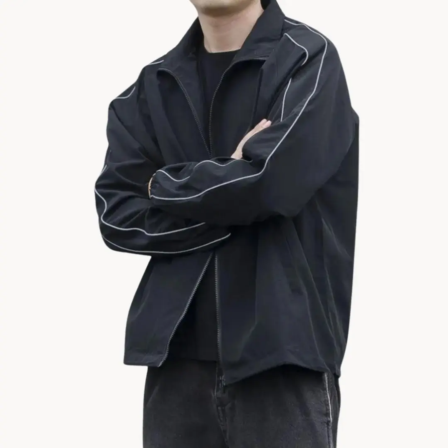 Dash-Stripe Zip-Up Athletic - Track Jacket CAAYWORLD