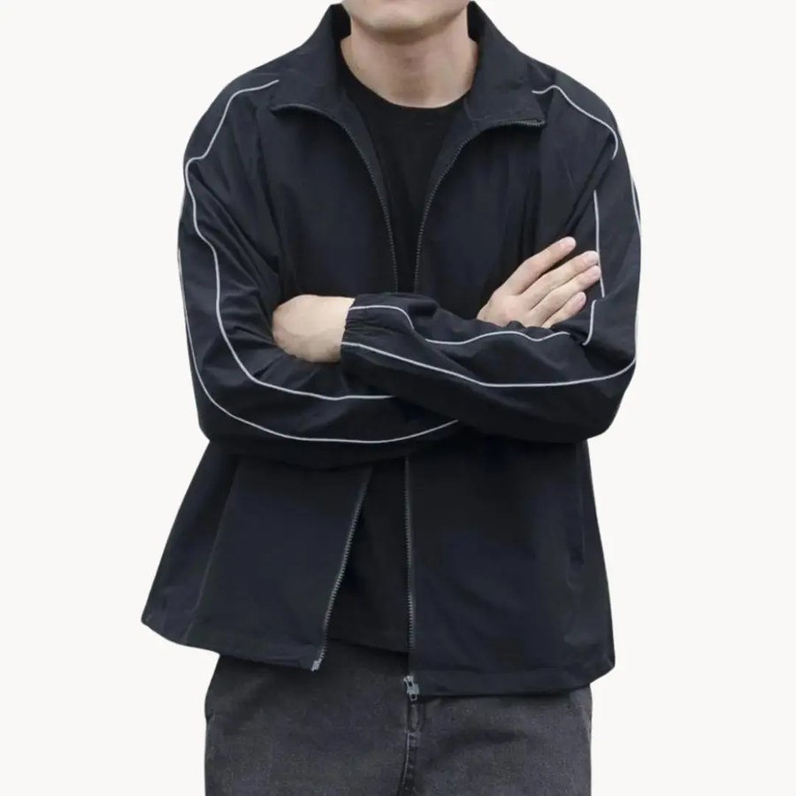 Dash-Stripe Zip-Up Athletic - Track Jacket CAAYWORLD