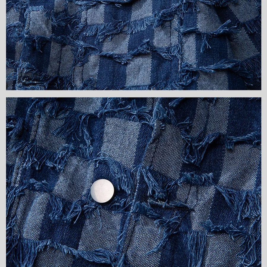 Distressed Blue Denim - Shirt CAAYWORLD MEN