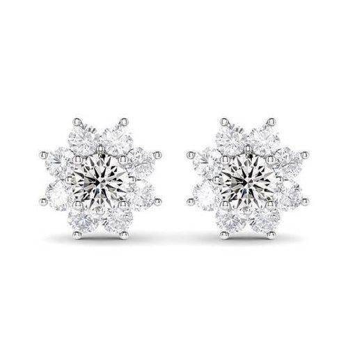 Flower Design Stud Earrings Shineofidamond