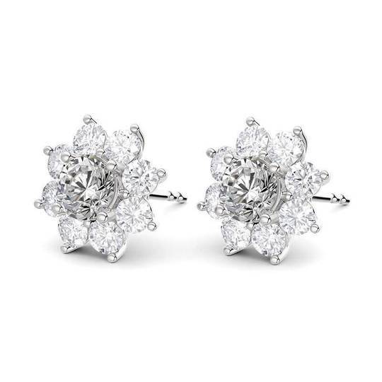Flower Design Stud Earrings Shineofidamond