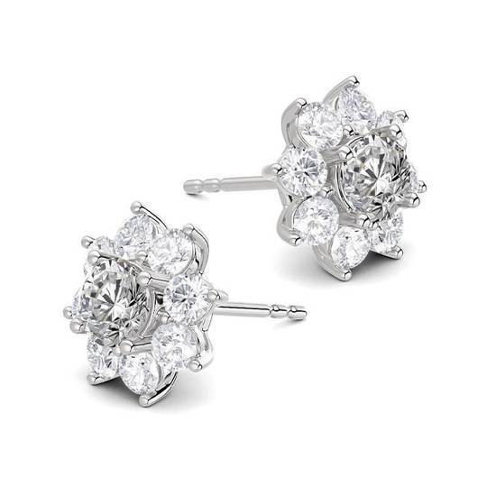 Flower Design Stud Earrings Shineofidamond