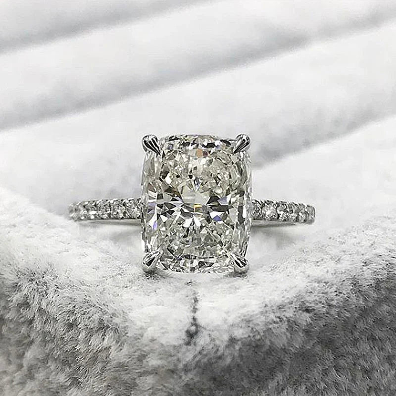 Stunning 3.5CT. Radiant Cut Engagement Ring In Sterling Silver Shineofdiamond
