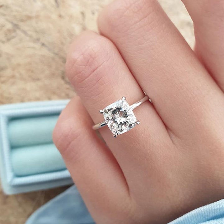 Classic Cushion Cut Bridal Set In Sterling Silver Shineofdiamond
