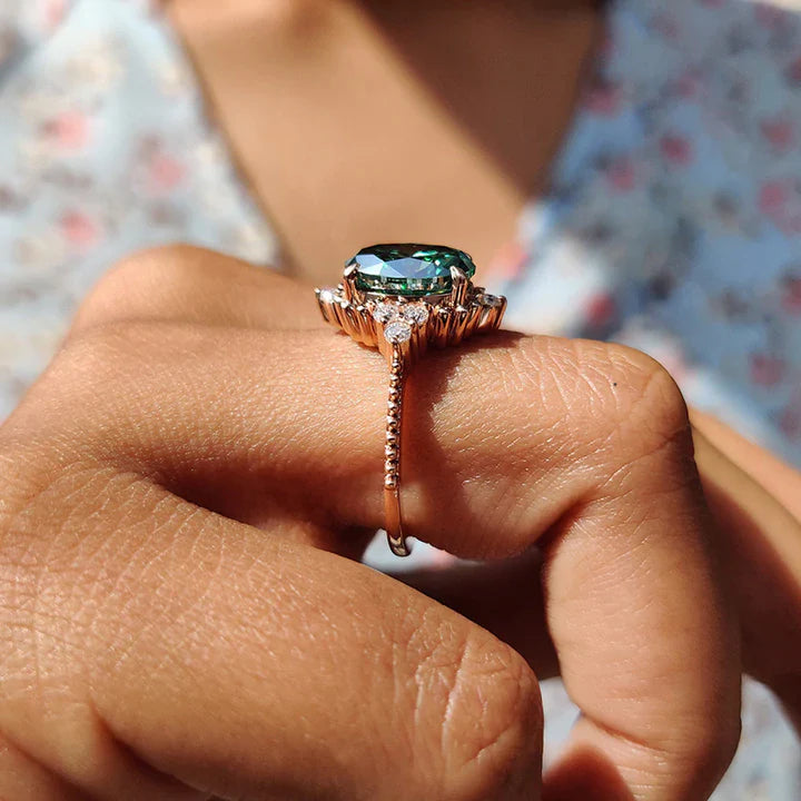 Vintage Paraiba Tourmaline Engagement Ring In Sterling Silver Shineofidamond