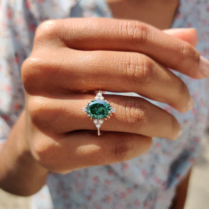 Vintage Paraiba Tourmaline Engagement Ring In Sterling Silver Shineofidamond