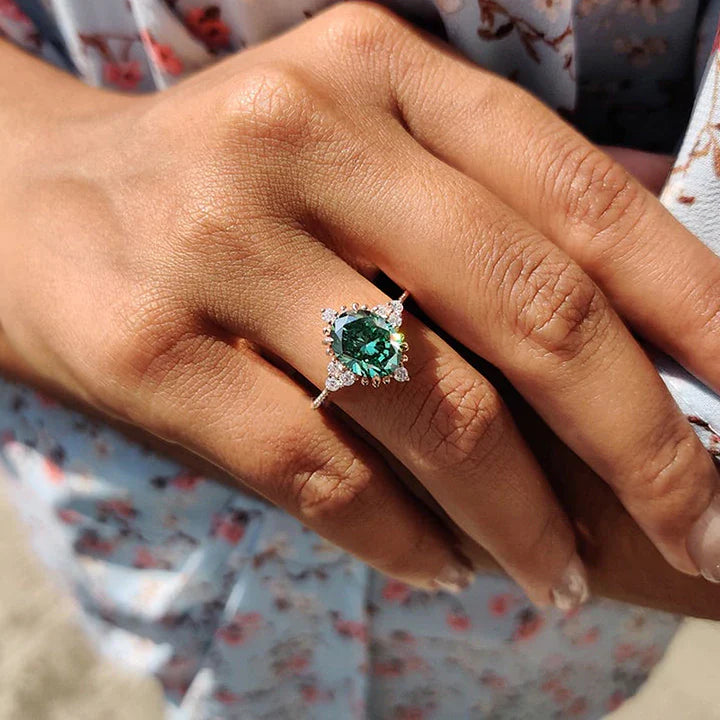 Vintage Paraiba Tourmaline Engagement Ring In Sterling Silver Shineofidamond