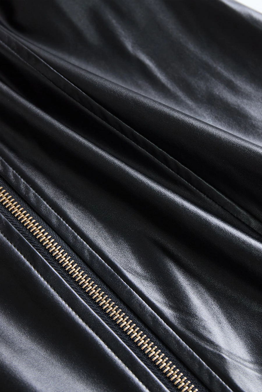 Edgy Black Zip-Front Faux Leather Bodycon - Mini Dress CAAYWORLD