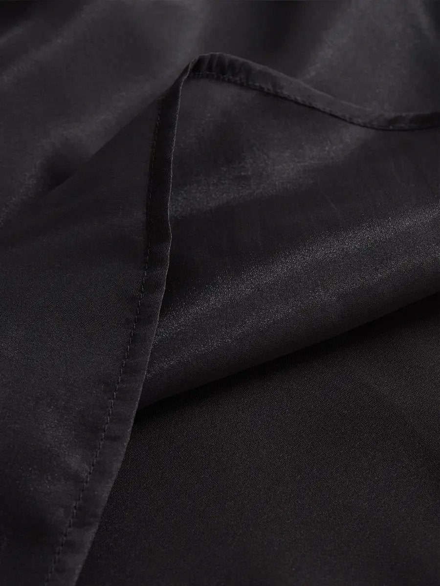 Elegant Black High-Neck Sheer Chiffon - Blouse CAAYWORLD