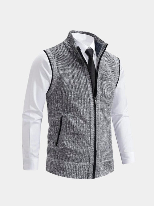Elegant Full-Zip Sweater Vest - CAAYWORLD CAAYWORLD
