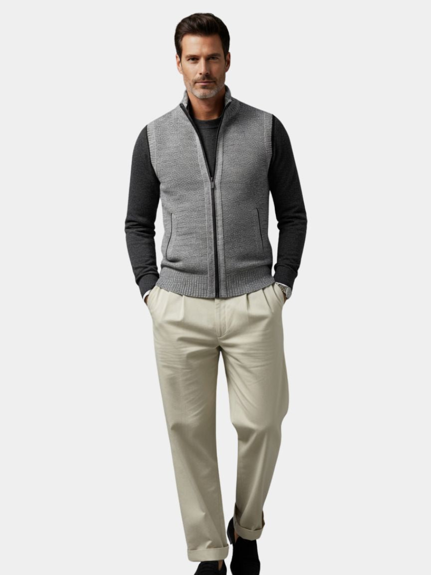 Elegant Full-Zip Sweater Vest - CAAYWORLD CAAYWORLD