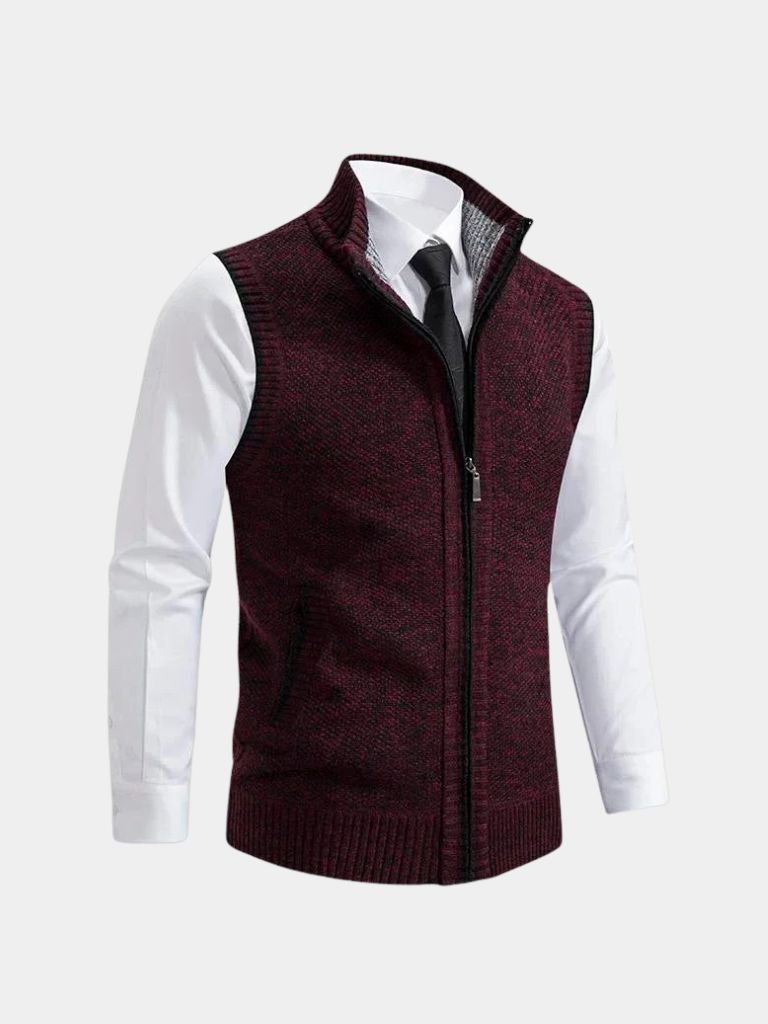 Elegant Full-Zip Sweater Vest - CAAYWORLD CAAYWORLD