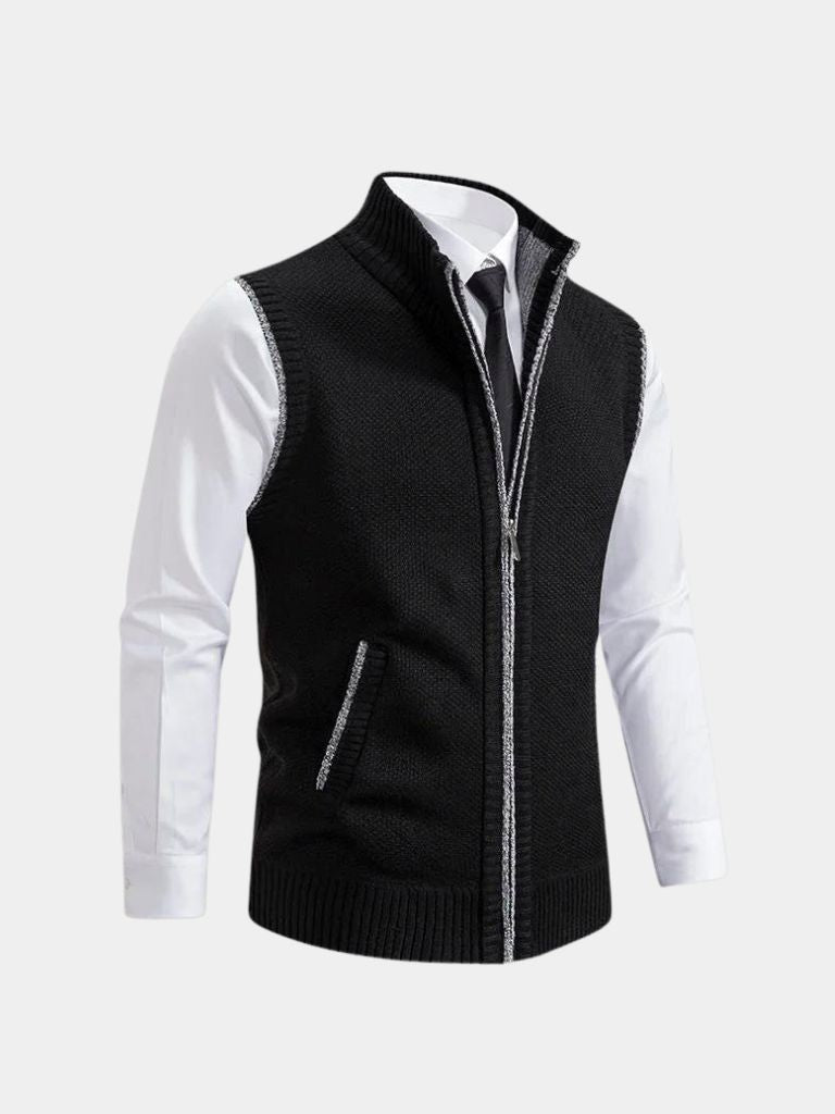 Elegant Full-Zip Sweater Vest - CAAYWORLD CAAYWORLD
