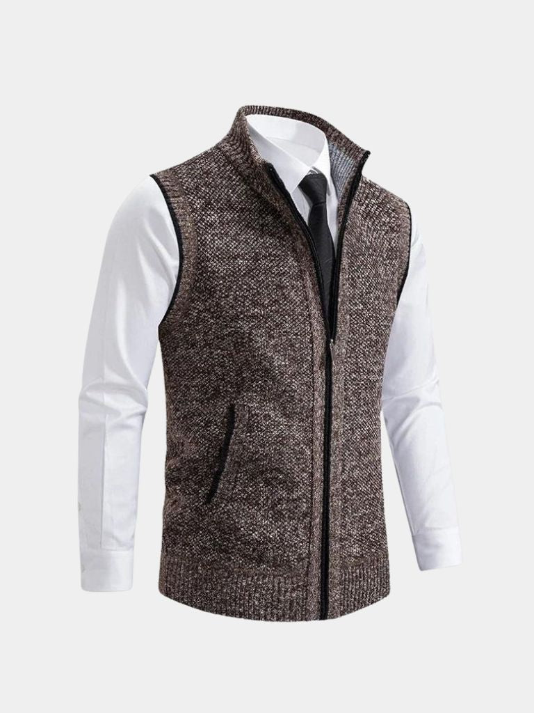 Elegant Full-Zip Sweater Vest - CAAYWORLD CAAYWORLD