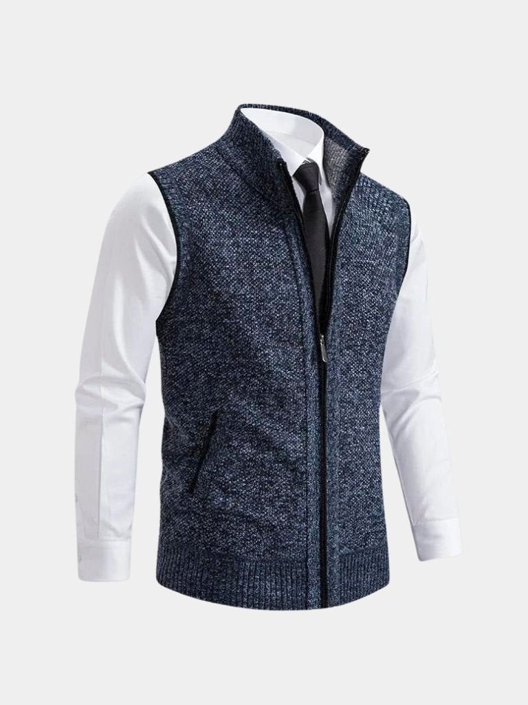 Elegant Full-Zip Sweater Vest - CAAYWORLD CAAYWORLD