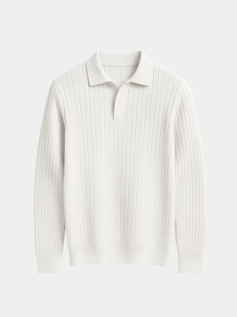 Elegant Open Collar Long Sleeve Polo - CAAYWORLD CAAYWORLD
