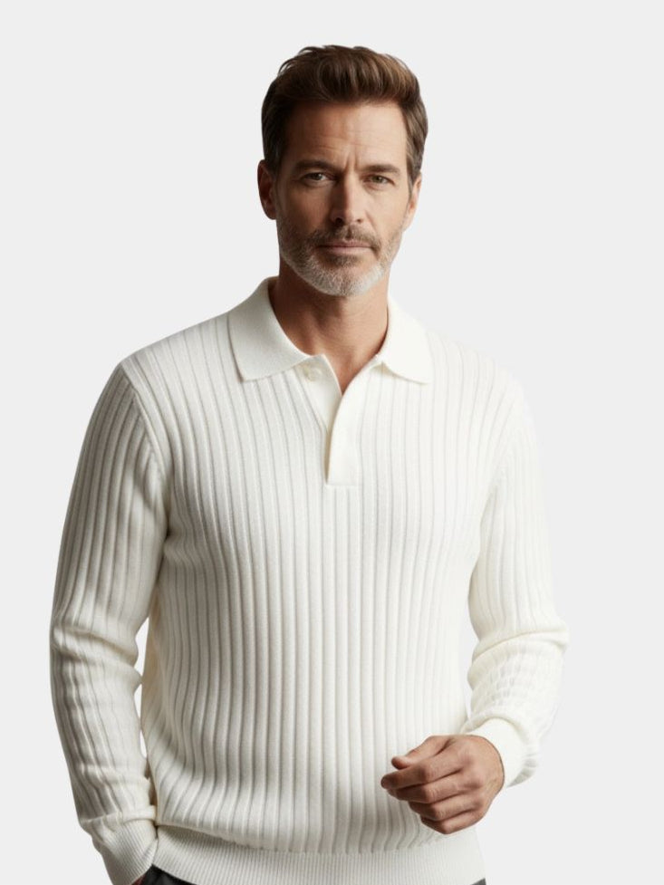 Elegant Open Collar Long Sleeve Polo - CAAYWORLD CAAYWORLD
