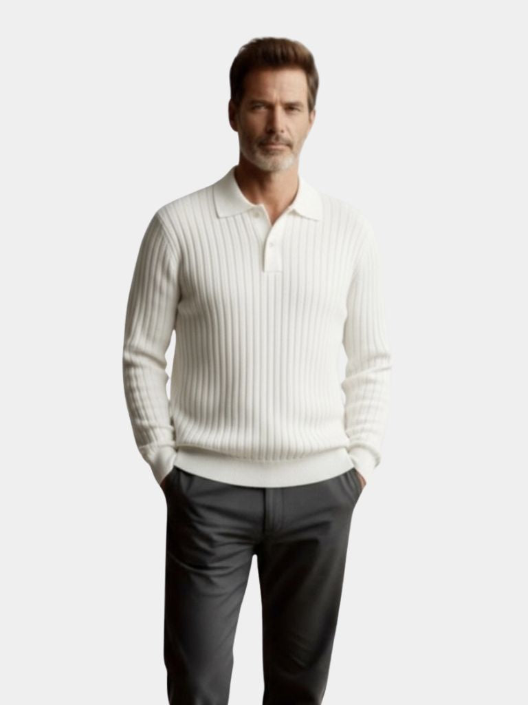 Elegant Open Collar Long Sleeve Polo - CAAYWORLD CAAYWORLD