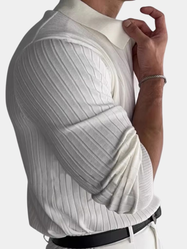 Elegant Open Collar Long Sleeve Polo - CAAYWORLD CAAYWORLD