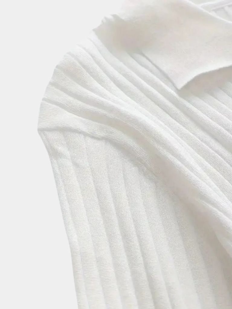 Elegant Open Collar Long Sleeve Polo - CAAYWORLD CAAYWORLD