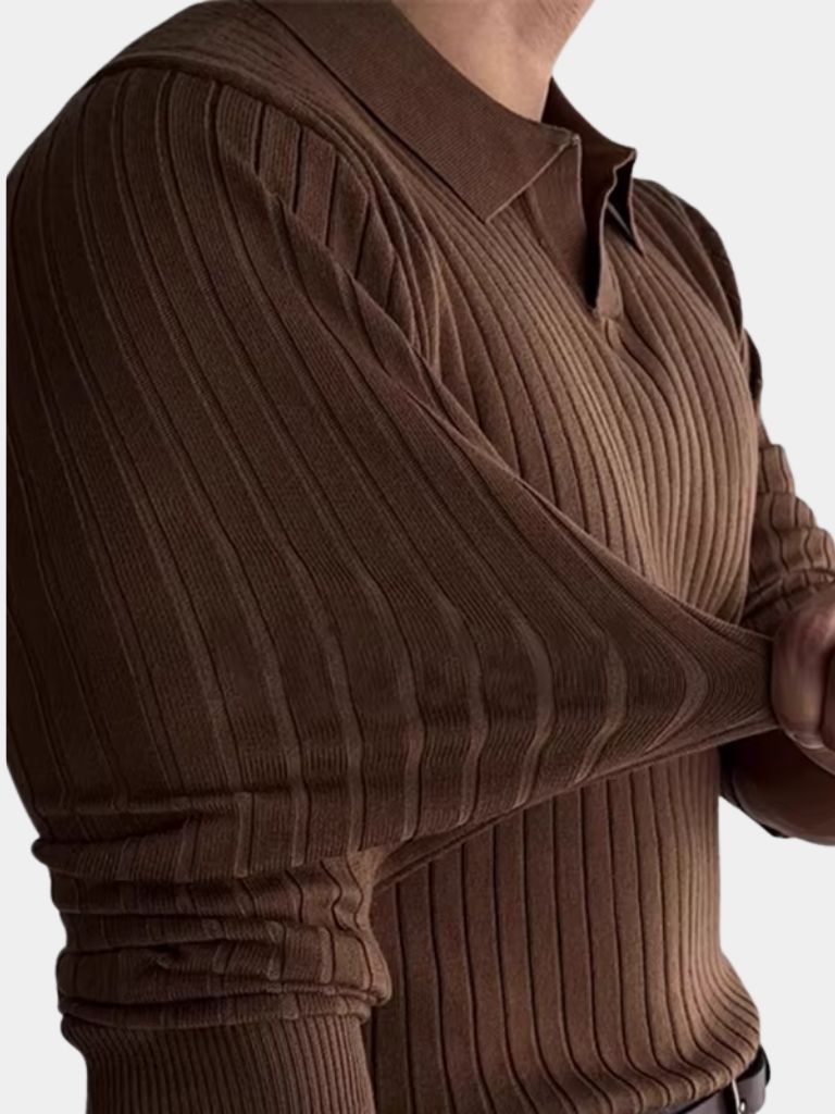 Elegant Open Collar Long Sleeve Polo - CAAYWORLD CAAYWORLD