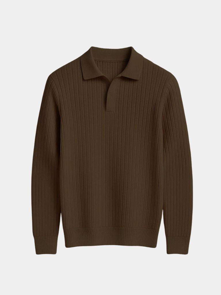 Elegant Open Collar Long Sleeve Polo - CAAYWORLD CAAYWORLD